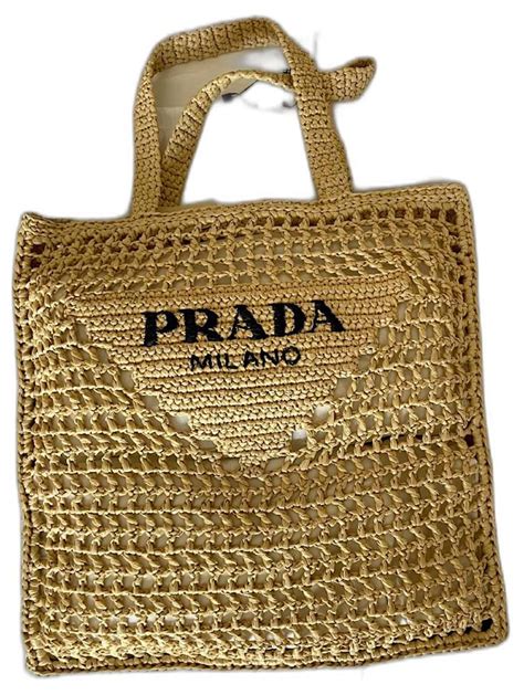 prada milano straw bag